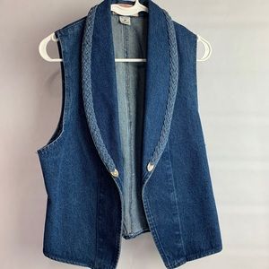 Vintage Apache Denim Vest Western Rhinestones